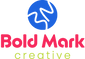 Logo of Bold Mark creative with a blue circle and wavy lines, featuring the brand name in pink and green text.
