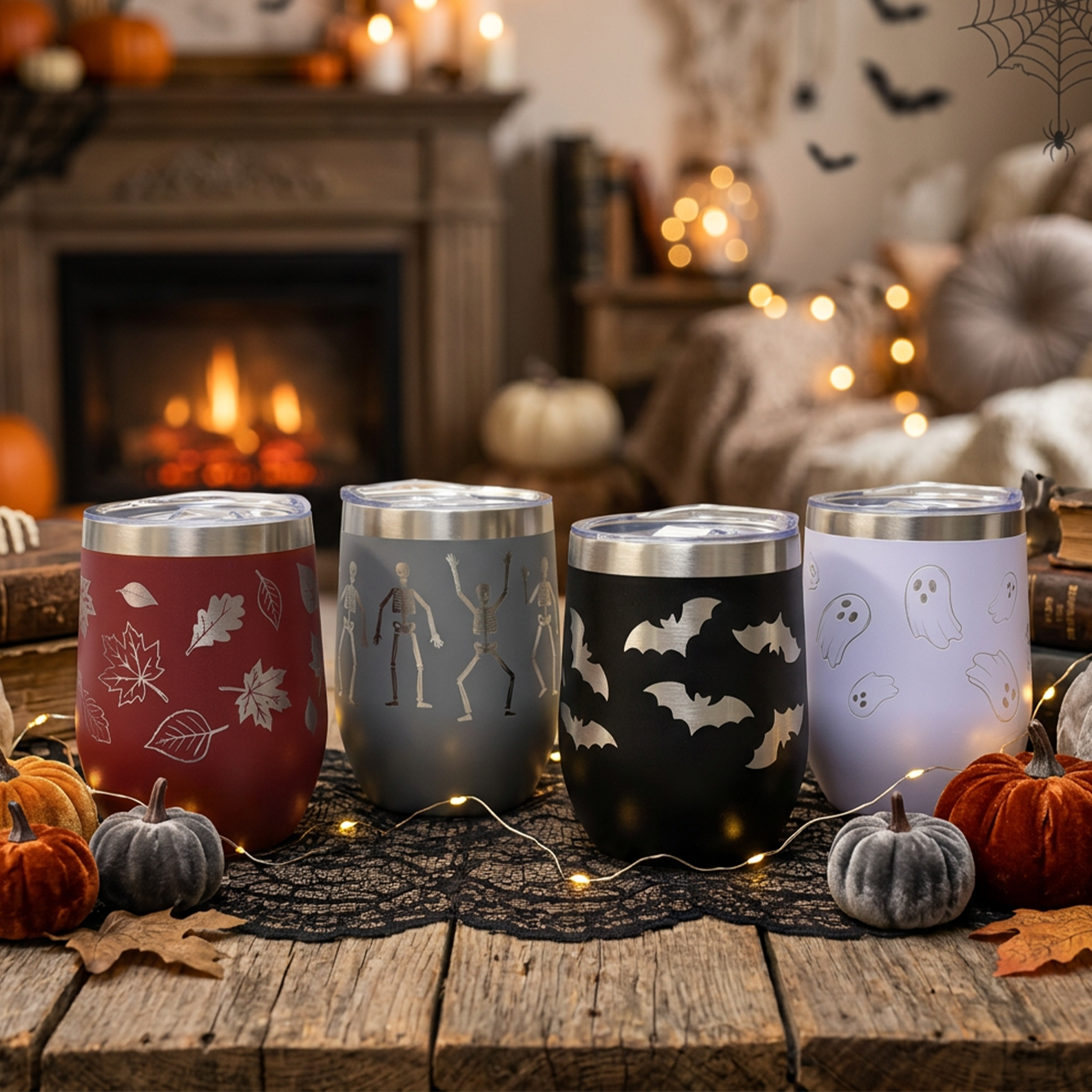 Halloween Engraved Tumbler | Fall Wrap Tumbler