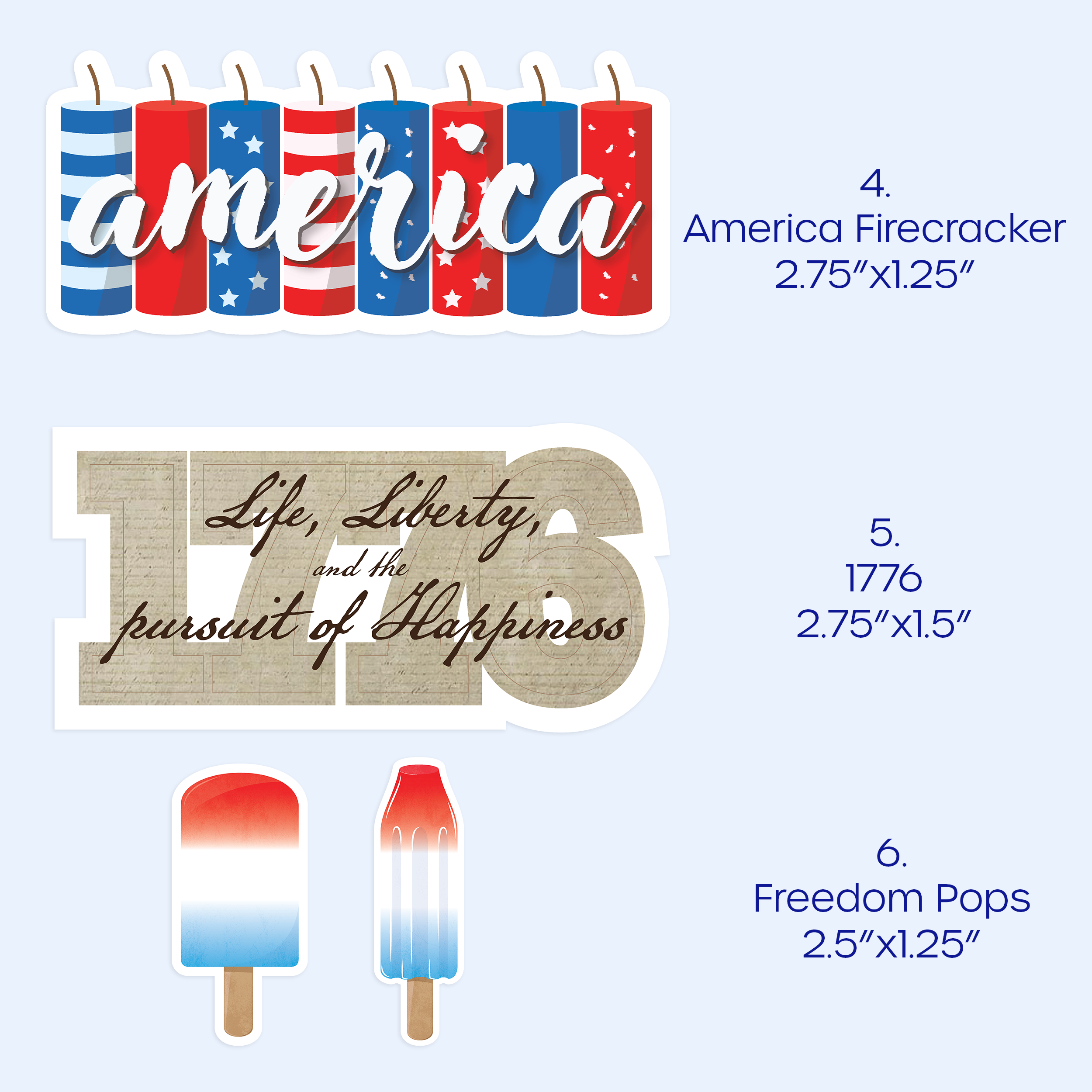 Patriotic Die Cut Stickers