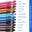 Stylus pens in various colors with color names listed next to them on a white background.