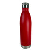 Red insulated bottle with silver cap on a white background