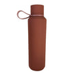 Brown water bottle with a handle on a white background