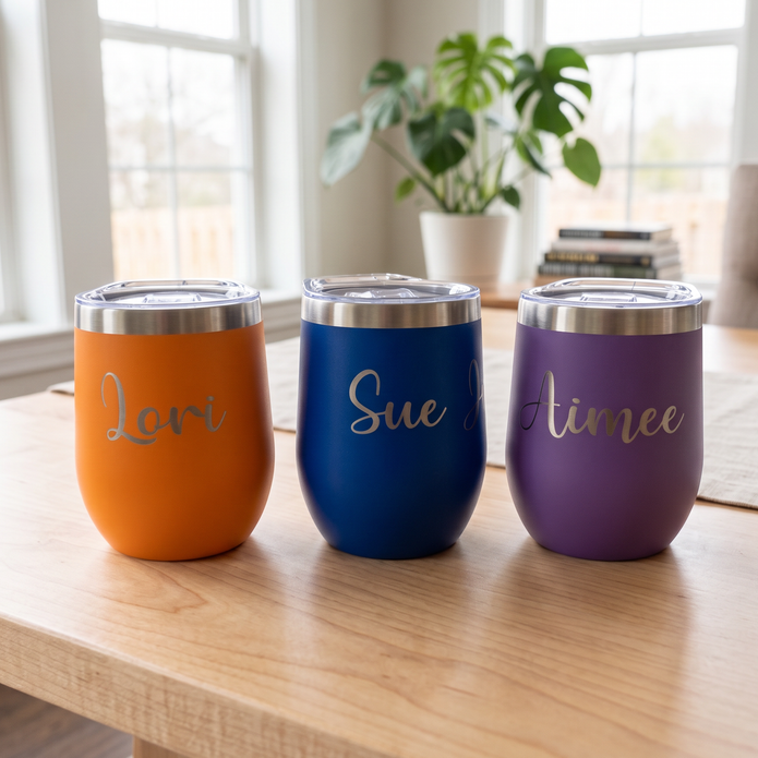 Custom Engraved Wine Tumblers