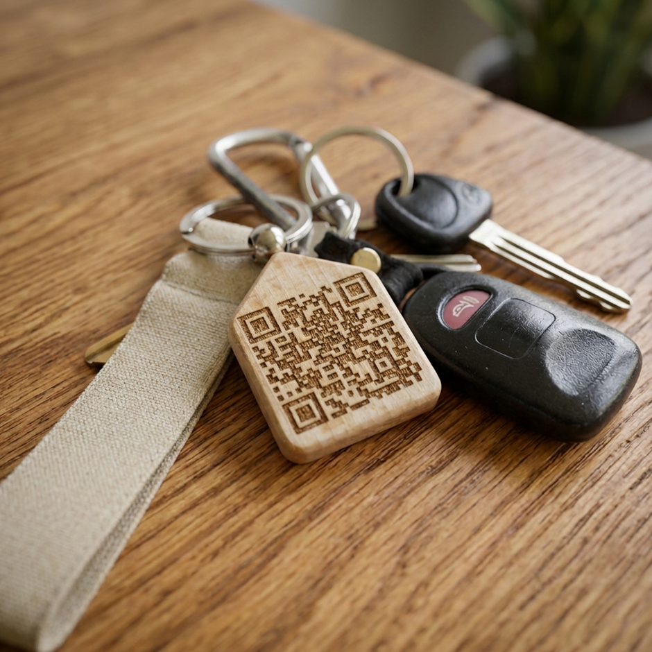 Custom Engraved Wood Keychain