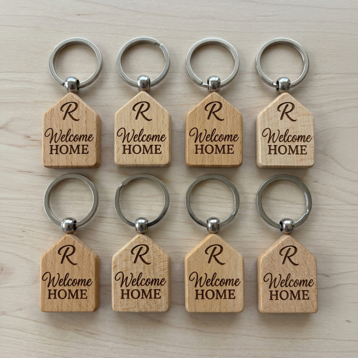 Custom Engraved Wood Keychain