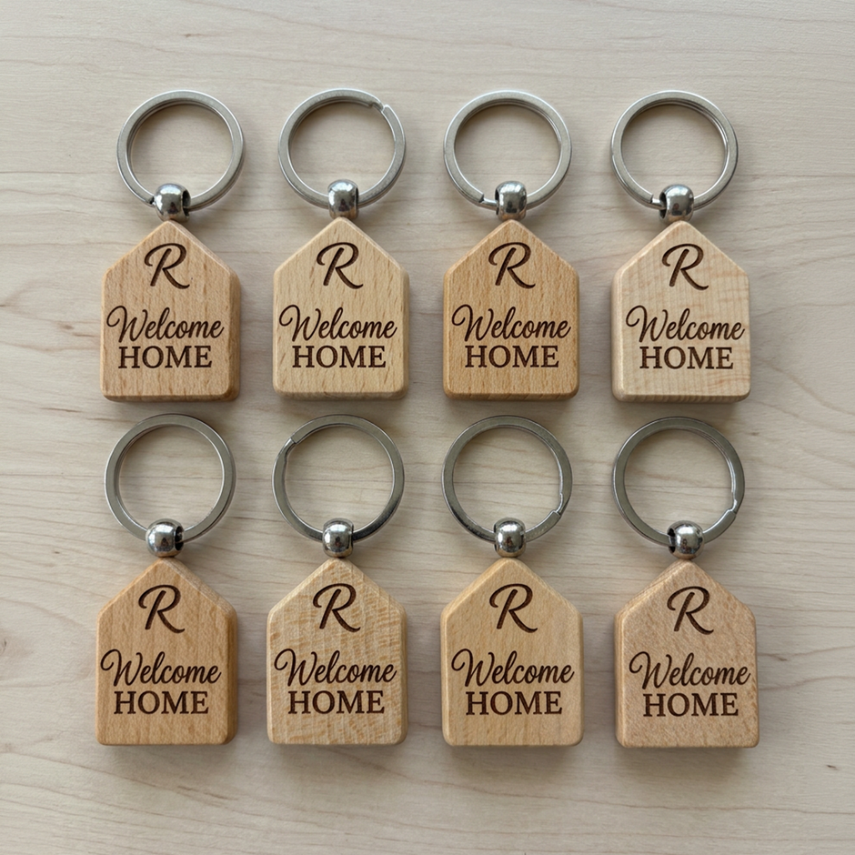 Custom Engraved Wood Keychain
