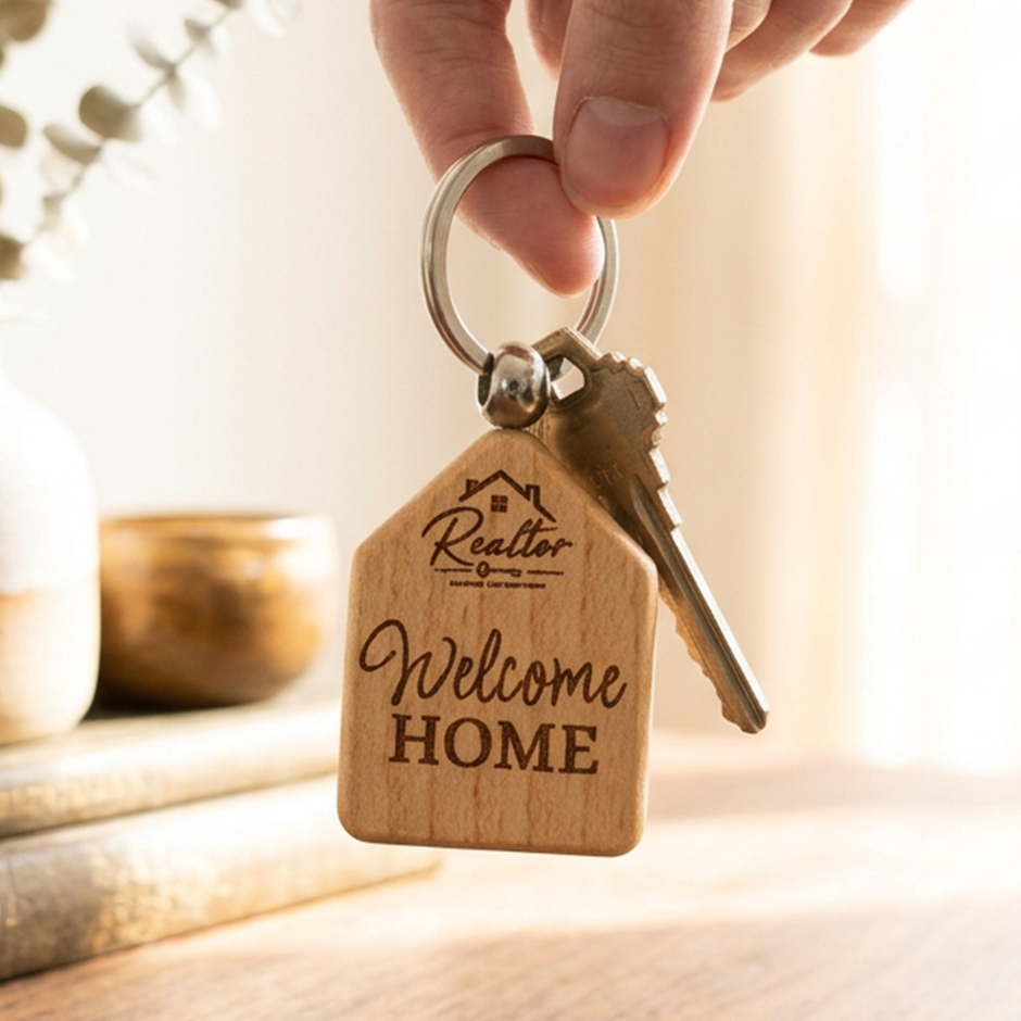 Custom Engraved Wood Keychain